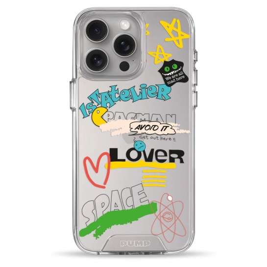 Чехол Pump Transparency Silver Button Case for iPhone 15 Pro Max Stickers - цена, характеристики, отзывы, рассрочка, фото 1
