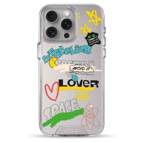 Чехол Pump Transparency Silver Button Case for iPhone 15 Pro Max Stickers
