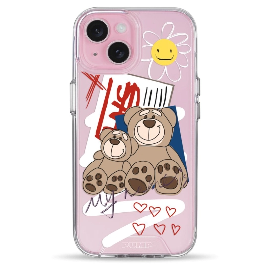 Чехол Pump Transparency Silver Button Case for iPhone 15 Two Bears