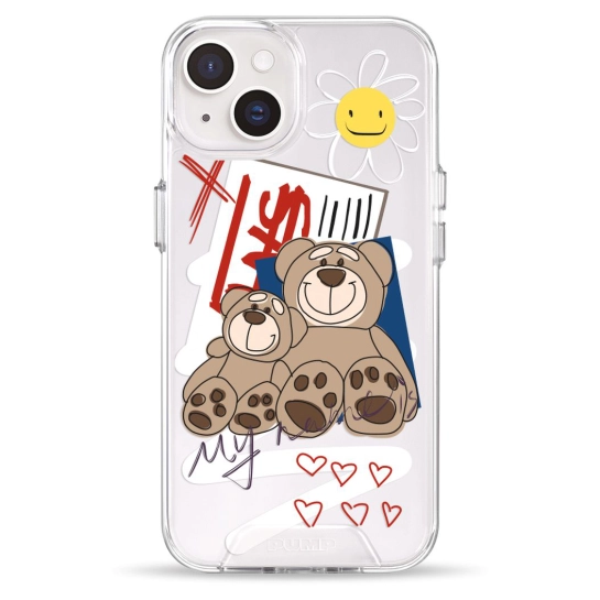 Чехол Pump Transparency Silver Button Case for iPhone 14 Two Bears