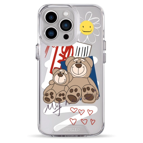 Чехол Pump Transparency Silver Button Case for iPhone 13 Pro Two Bears