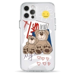 Чехол Pump Transparency Silver Button Case for iPhone 12/12 Pro Two Bears