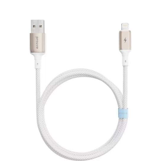 Кабель Proove Dense Metal Lightning 2.4A (1m) White - цена, характеристики, отзывы, рассрочка, фото 1