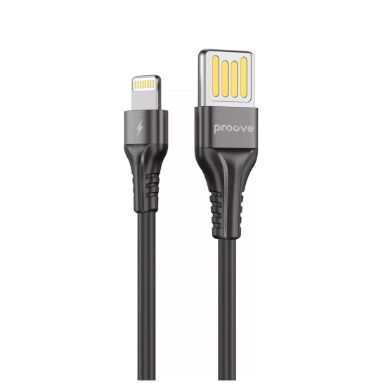 Кабель Proove Double Way Silicone Lightning 2.4A (1m) Black