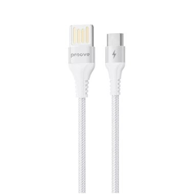Кабель Proove Double Way Weft Type-C 2.4A (1m) White - цена, характеристики, отзывы, рассрочка, фото 1