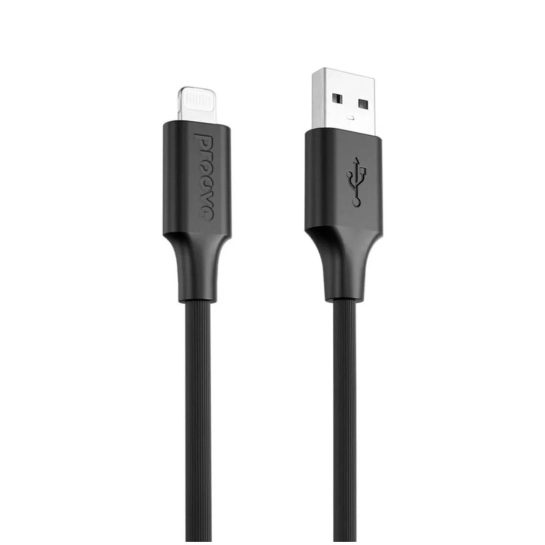 Кабель Proove Striped Silicone Lightning (1m) Black