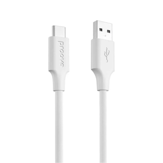 Кабель Proove Striped Silicone Type-C (1m) White