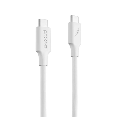 Кабель Proove Striped Silicone Type-C to Type-C 60W (1m) White - цена, характеристики, отзывы, рассрочка, фото 1