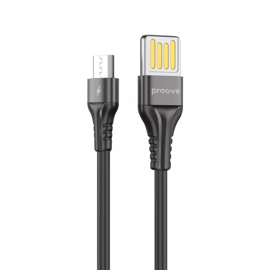 Кабель Proove Double Way Silicone Micro USB 2.4A (1m) Black