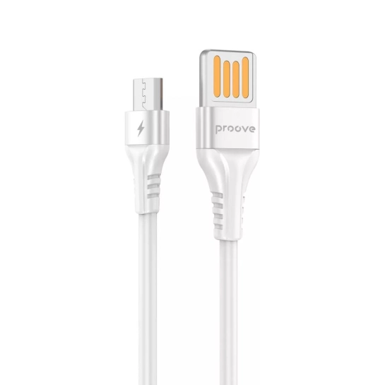 Кабель Proove Double Way Silicone Micro USB 2.4A (1m) White