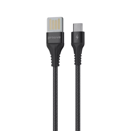 Кабель Proove Double Way Weft Micro USB 2.4A (1m) Black