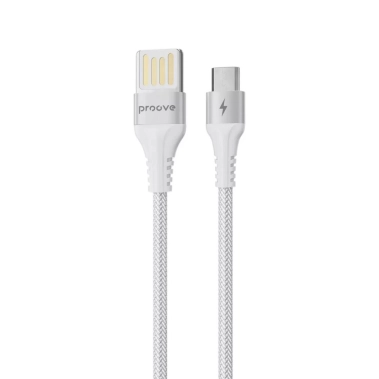 Кабель Proove Double Way Weft Micro USB 2.4A (1m) White - цена, характеристики, отзывы, рассрочка, фото 1