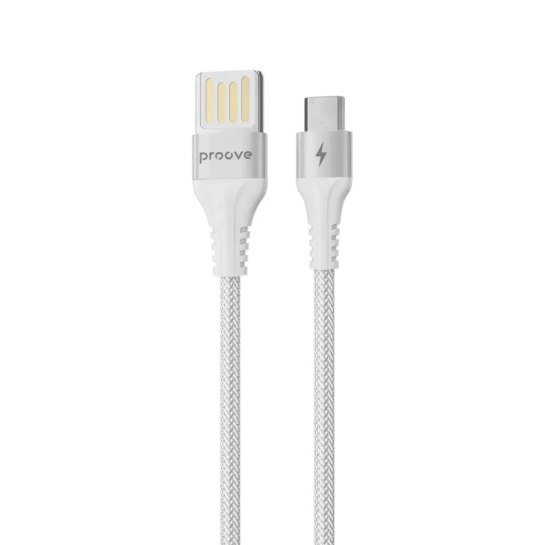 Кабель Proove Double Way Weft Micro USB 2.4A (1m) White