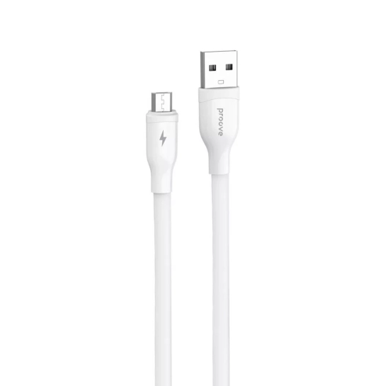 Кабель Proove Flat Out Micro USB 2.4A (1m) White