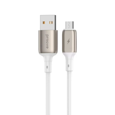 Кабель Proove Flex Metal Micro USB 2.4A (1m) White - цена, характеристики, отзывы, рассрочка, фото 1