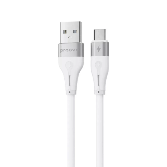 Кабель Proove Soft Silicone Micro USB 2.4A (1m) White