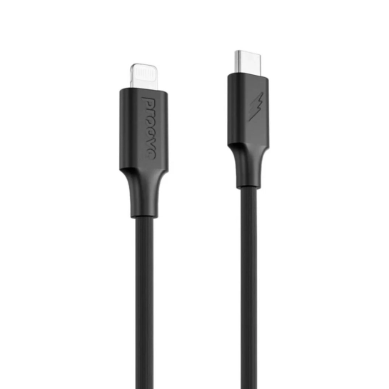 Кабель Proove Striped Silicone Type-C to Lightning (1m) Black