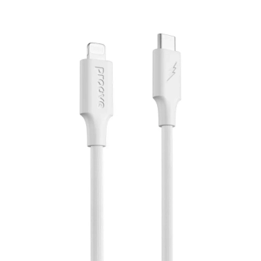 Кабель Proove Striped Silicone Type-C to Lightning (1m) White - цена, характеристики, отзывы, рассрочка, фото 1
