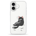 Чехол Pump Clear Case for iPhone 16 The Cat Is Full