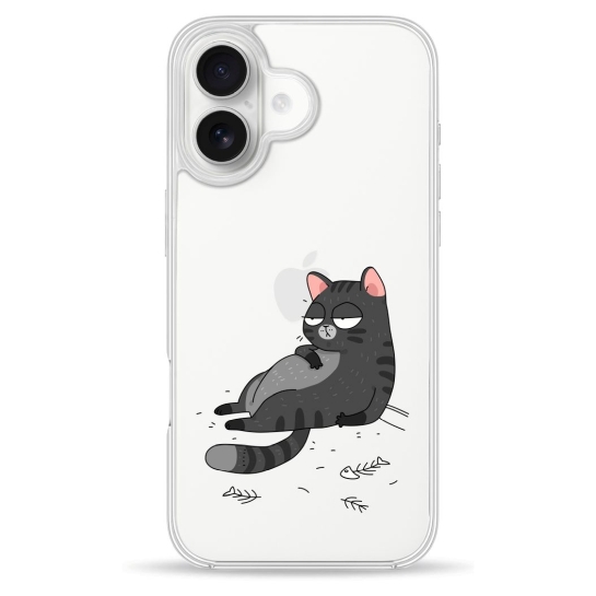 Чехол Pump Clear Case for iPhone 16 The Cat Is Full - цена, характеристики, отзывы, рассрочка, фото 1