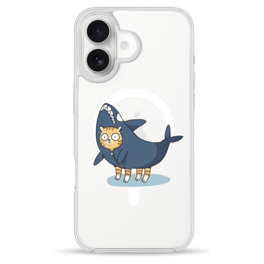 Чохол Pump Clear Case with MagSafe for iPhone 16 Cat In Shark - ціна, характеристики, відгуки, розстрочка, фото 1