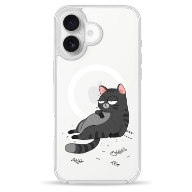 Чехол Pump Clear Case with MagSafe for iPhone 16 The Cat Is Full - цена, характеристики, отзывы, рассрочка, фото 1