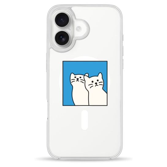 Чехол Pump Clear Case with MagSafe for iPhone 16 Two Cats - цена, характеристики, отзывы, рассрочка, фото 1