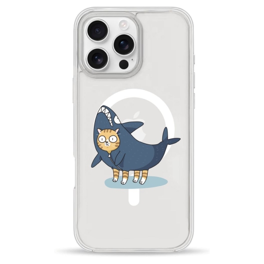 Чехол Pump Clear Case with MagSafe for iPhone 16 Pro Cat In Shark - цена, характеристики, отзывы, рассрочка, фото 1