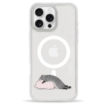 Чехол Pump Clear Case with MagSafe for iPhone 16 Pro Max Cat On The Pillow