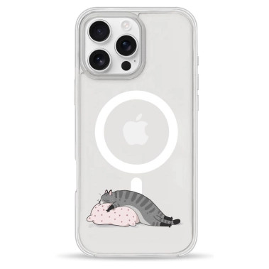 Чехол Pump Clear Case with MagSafe for iPhone 16 Pro Max Cat On The Pillow - цена, характеристики, отзывы, рассрочка, фото 1