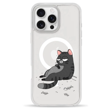 Чехол Pump Clear Case with MagSafe for iPhone 16 Pro The Cat Is Full - цена, характеристики, отзывы, рассрочка, фото 1