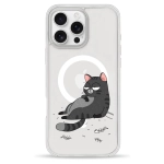 Чехол Pump Clear Case with MagSafe for iPhone 16 Pro Max The Cat Is Full