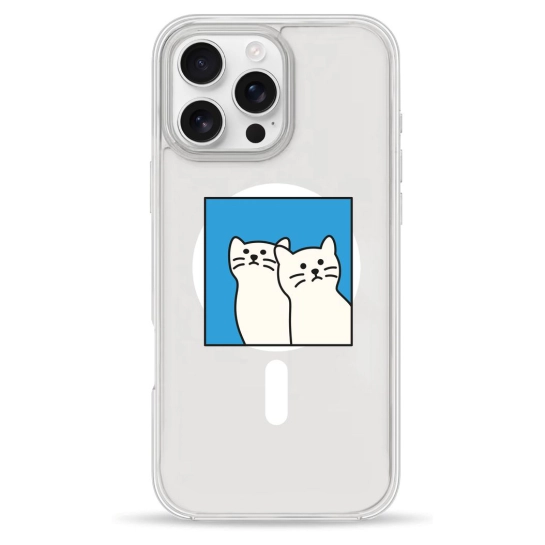 Чохол Pump Clear Case with MagSafe for iPhone 16 Pro Two Cats