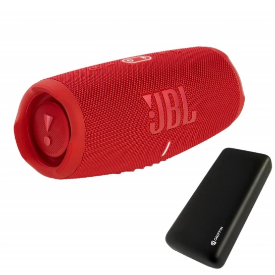 Портативна акустика + павербанк JBL Charge 5 Red + Griffin GP-149 20000mAh (JBLCHARGE5REDPB)