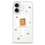 Чохол Pump Clear Case with MagSafe for iPhone 16 Paper Bag On Head