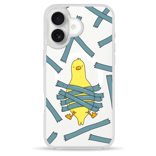 Чохол Pump Clear Case with MagSafe for iPhone 16 Bird Tape