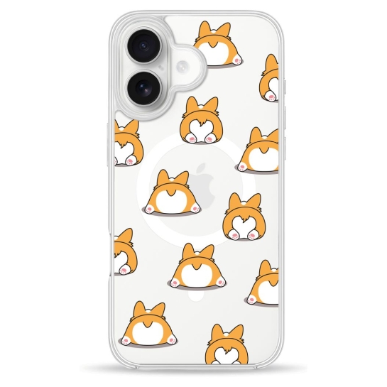 Чохол Pump Clear Case with MagSafe for iPhone 16 Corgi Dog - ціна, характеристики, відгуки, розстрочка, фото 1