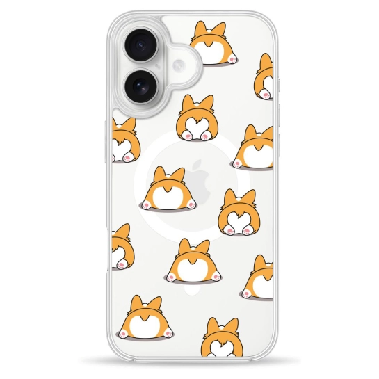 Чохол Pump Clear Case with MagSafe for iPhone 16 Corgi Dog