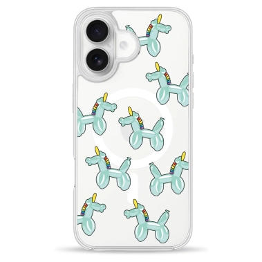 Чохол Pump Clear Case with MagSafe for iPhone 16 Unicorn Balloon - цена, характеристики, отзывы, рассрочка, фото 1