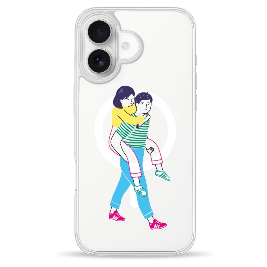 Чохол Pump Clear Case with MagSafe for iPhone 16 Young Couple