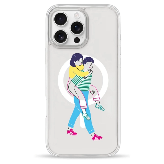 Чехол Pump Clear Case with MagSafe for iPhone 16 Pro Young Couple