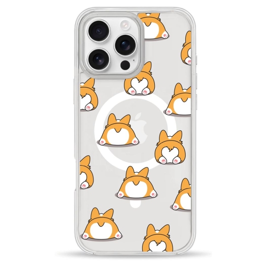 Чехол Pump Clear Case with MagSafe for iPhone 16 Pro Max Corgi Dog - цена, характеристики, отзывы, рассрочка, фото 1