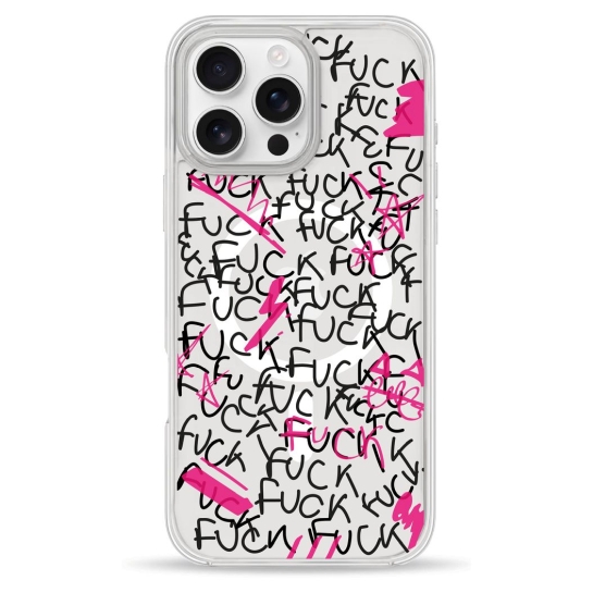 Чохол Pump Clear Case with MagSafe for iPhone 16 Pro Fuck - ціна, характеристики, відгуки, розстрочка, фото 1