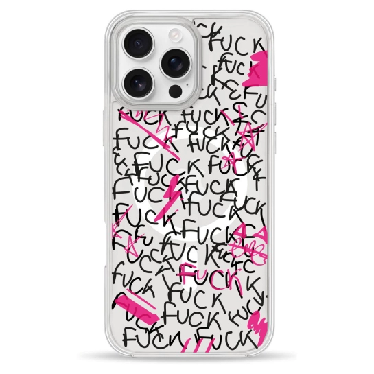 Чохол Pump Clear Case with MagSafe for iPhone 16 Pro Fuck