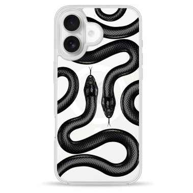 Чехол Pump Clear Case with MagSafe for iPhone 16 Black Snake - цена, характеристики, отзывы, рассрочка, фото 1