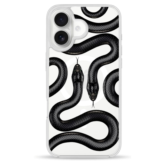 Чехол Pump Clear Case with MagSafe for iPhone 16 Black Snake - цена, характеристики, отзывы, рассрочка, фото 1