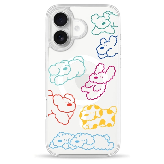 Чохол Pump Clear Case with MagSafe for iPhone 16 Cloudy dogs - ціна, характеристики, відгуки, розстрочка, фото 1