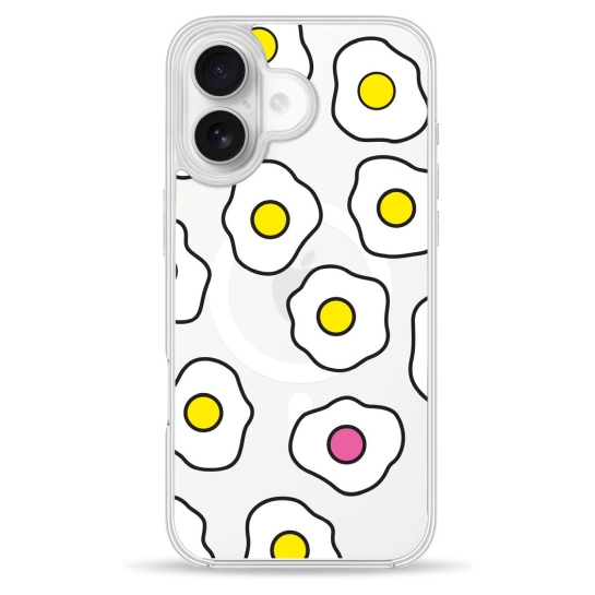 Чехол Pump Clear Case with MagSafe for iPhone 16 Fried eggs - цена, характеристики, отзывы, рассрочка, фото 1