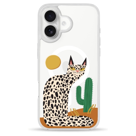 Чохол Pump Clear Case with MagSafe for iPhone 16 Leopard kaktus - ціна, характеристики, відгуки, розстрочка, фото 1