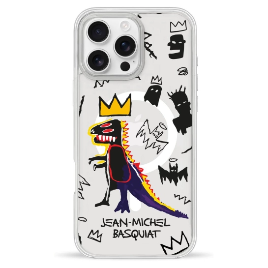 Чехол Pump Clear Case with MagSafe for iPhone 16 Pro Max Basquiat